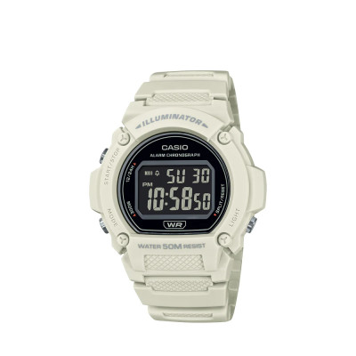 Casio W-219HC-8BVDF Ψηφιακό Ρολόι με Γκρι Ματ Φινίρισμα και Αδιάβροχη Αντοχή 50M
